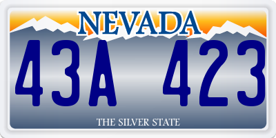 NV license plate 43A423