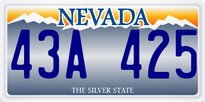 NV license plate 43A425