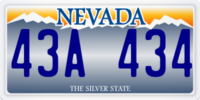 NV license plate 43A434