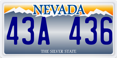 NV license plate 43A436