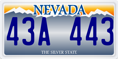 NV license plate 43A443