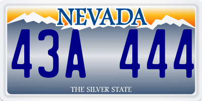 NV license plate 43A444