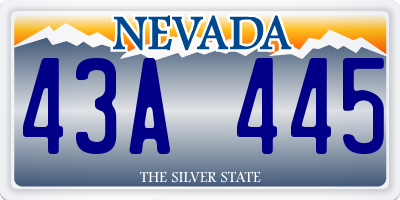 NV license plate 43A445