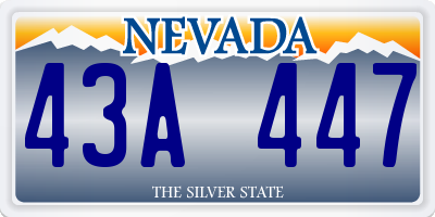 NV license plate 43A447