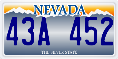 NV license plate 43A452