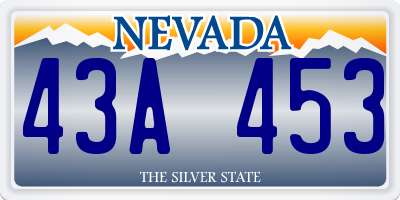 NV license plate 43A453