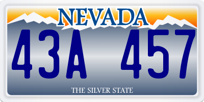 NV license plate 43A457