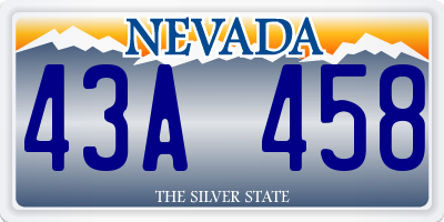 NV license plate 43A458