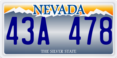 NV license plate 43A478