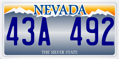 NV license plate 43A492
