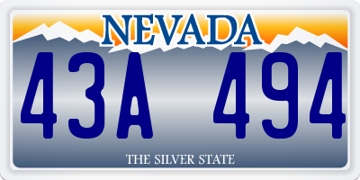 NV license plate 43A494