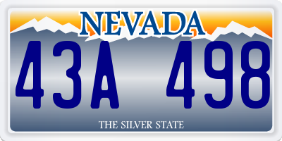 NV license plate 43A498