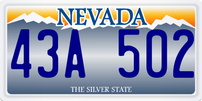 NV license plate 43A502