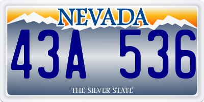 NV license plate 43A536
