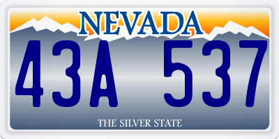 NV license plate 43A537
