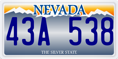 NV license plate 43A538