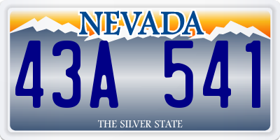 NV license plate 43A541