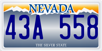 NV license plate 43A558