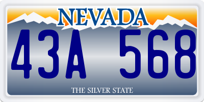 NV license plate 43A568