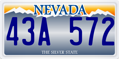 NV license plate 43A572