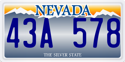 NV license plate 43A578