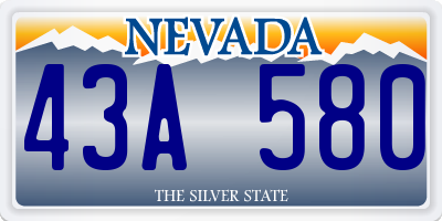 NV license plate 43A580