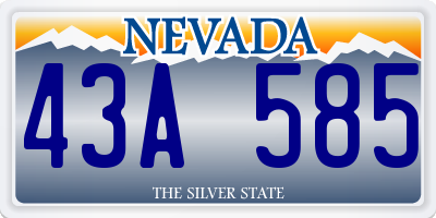 NV license plate 43A585