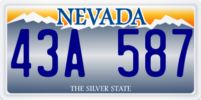 NV license plate 43A587