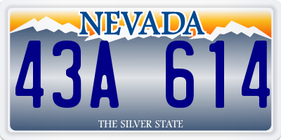 NV license plate 43A614