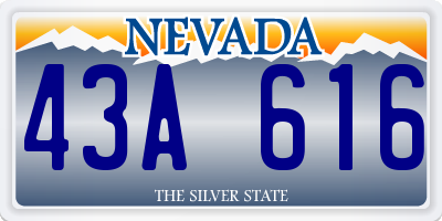 NV license plate 43A616