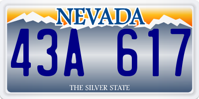 NV license plate 43A617