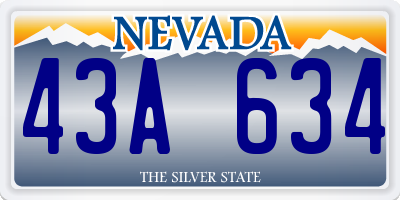 NV license plate 43A634