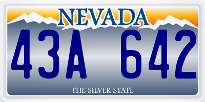NV license plate 43A642