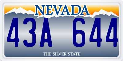 NV license plate 43A644