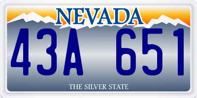 NV license plate 43A651