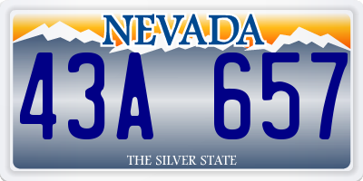 NV license plate 43A657