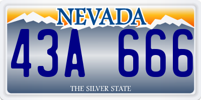 NV license plate 43A666