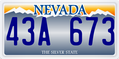 NV license plate 43A673