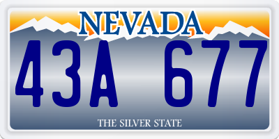NV license plate 43A677