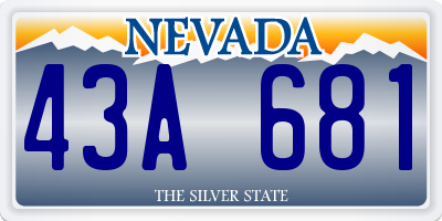 NV license plate 43A681
