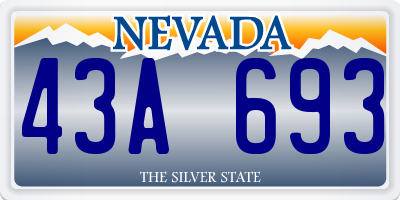 NV license plate 43A693