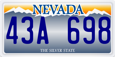 NV license plate 43A698