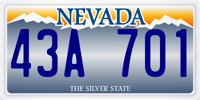 NV license plate 43A701