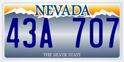 NV license plate 43A707