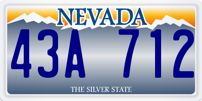 NV license plate 43A712