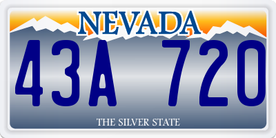 NV license plate 43A720