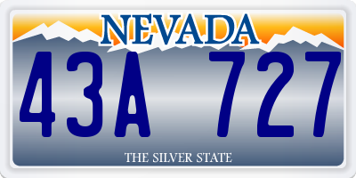 NV license plate 43A727