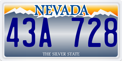 NV license plate 43A728