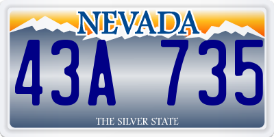 NV license plate 43A735