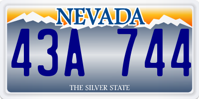 NV license plate 43A744